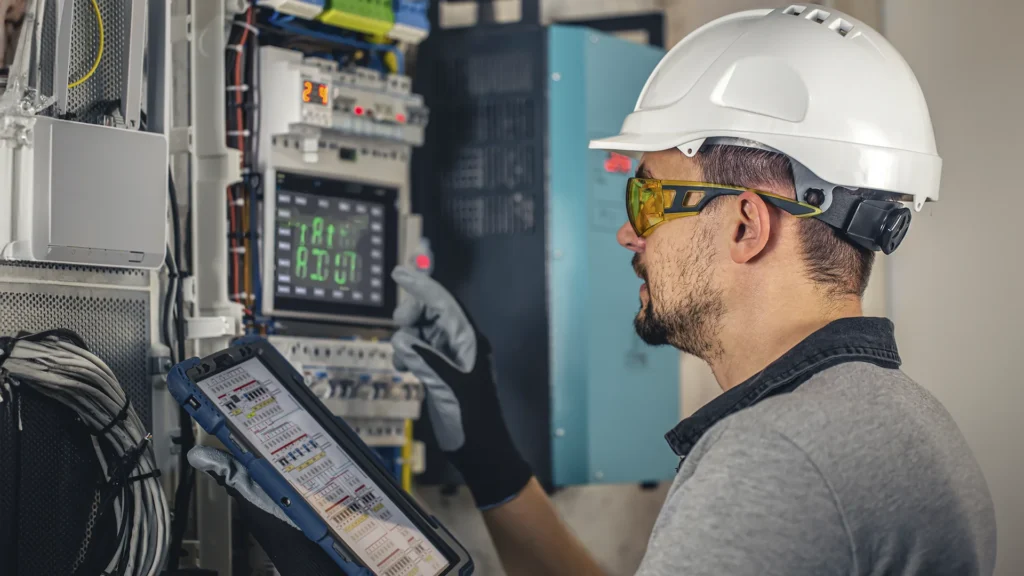 Ingeniero de SERTEC PESAGE instalando un equipo